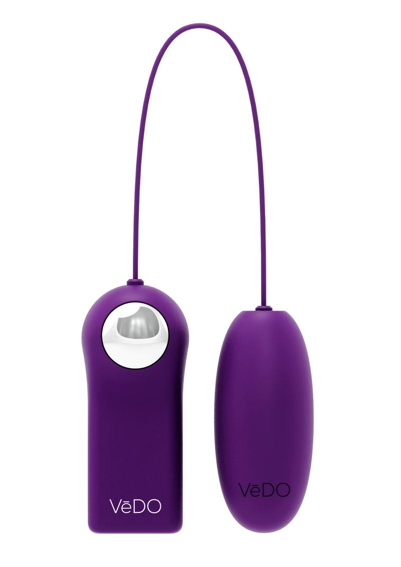 Vedo Ami Silicone Bullet Vibrator with Remote Control - Deep Purple/Purple