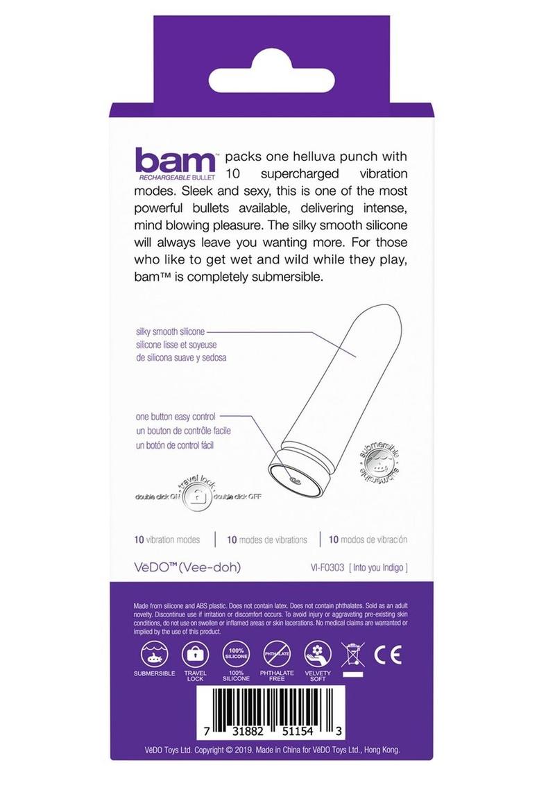 Vedo Bam Rechargeable Silicone Bullet Vibrator - Into You