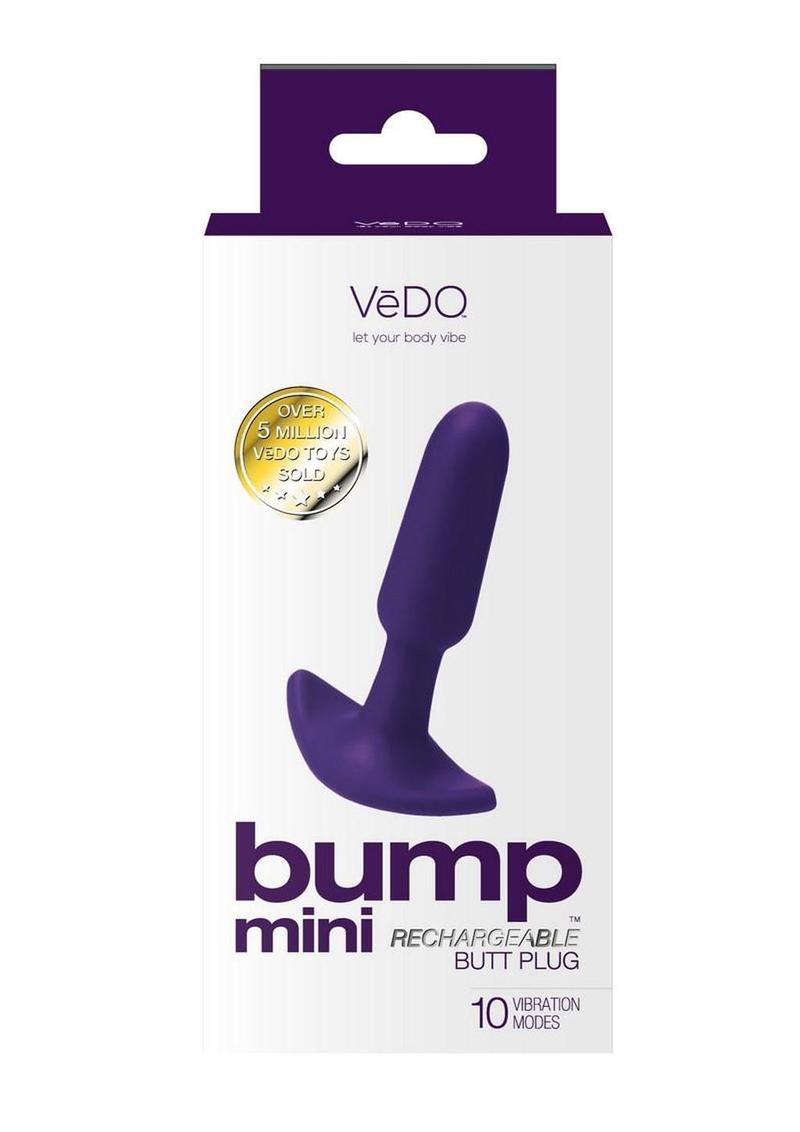 Vedo Bump Mini Rechargeable Silicone Butt Plug - Purple