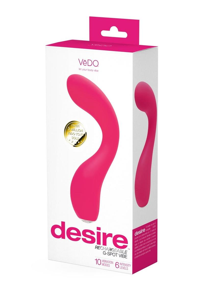 Vedo Desire Rechargeable Silicone G-Spot Vibrator - Pink