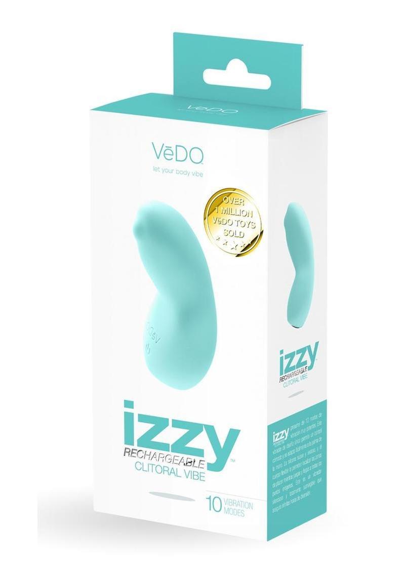 Vedo Izzy Rechargeable Silicone Vibrator - Tease Me - Teal/Turquoise