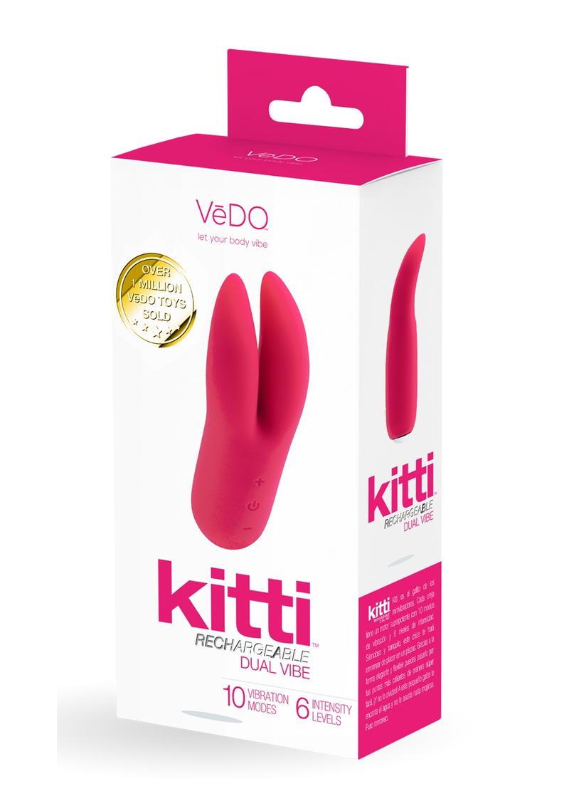 Vedo Kitti Silicone Rechargeable Dual Vibrator - Foxy - Pink