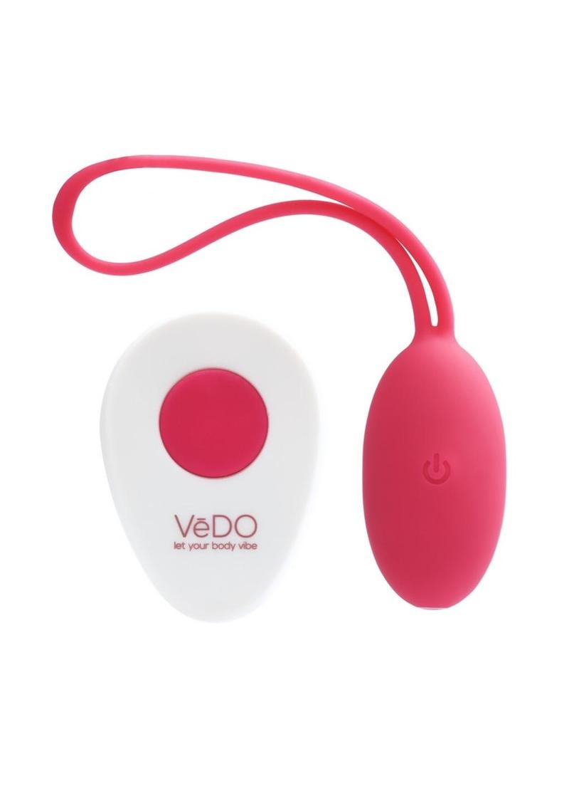Vedo Peach Rechargeable Silicone Egg Vibrator with Remote Control - Foxy