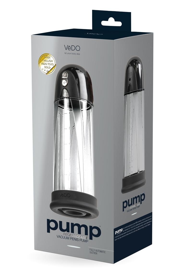 Vedo Pump Rechargeable Silicone Vacuum Penis Pump - Just - Black