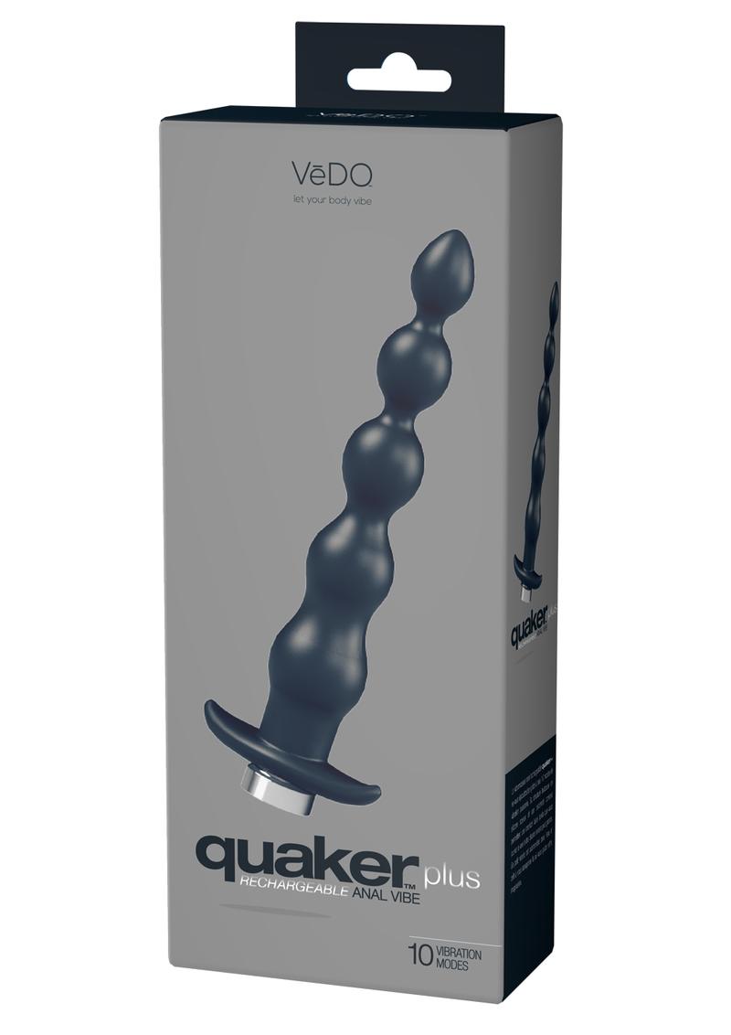 Vedo Quaker Plus Rechargeable Silicone Anal Vibrator - Just - Black