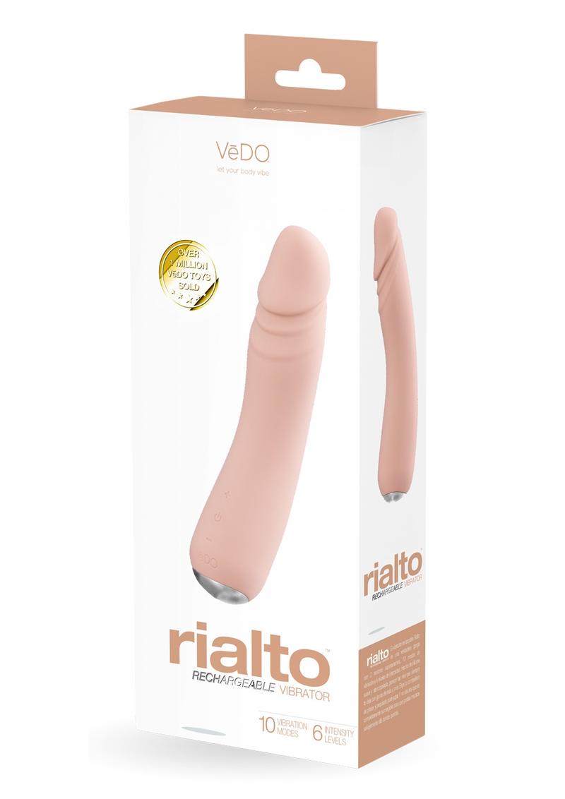 Vedo Rialto Silicone Rechargeable Realistic Vibrator - Vanilla