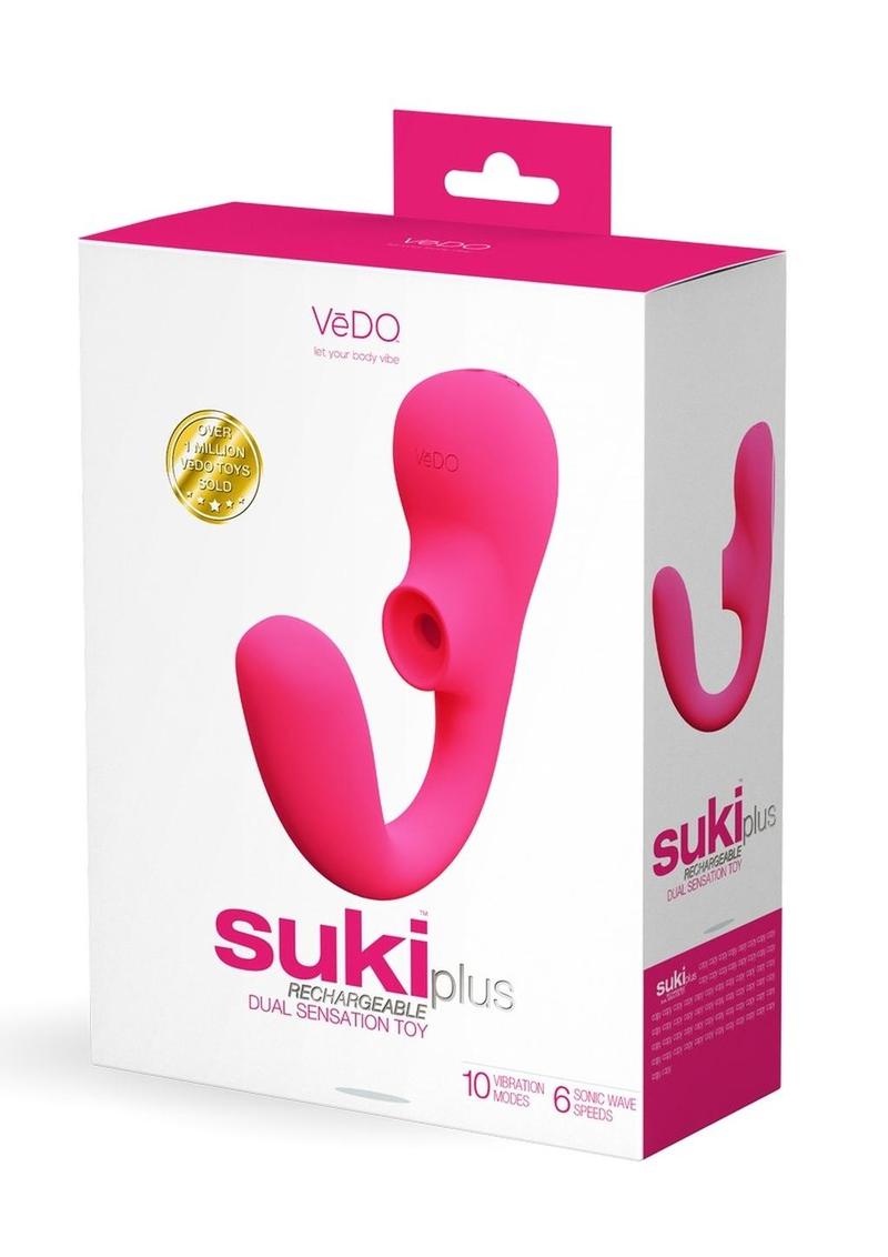 Vedo Suki Plus Rechargeable Silicone Dual Vibrator - Foxy - Pink