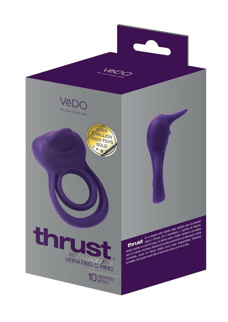 Vedo Trust Rechargeable Silicone Cock Ring - Purple