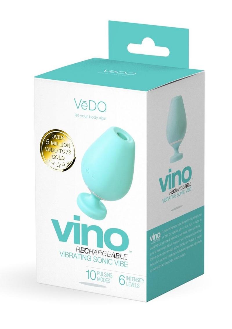 Vedo Vino Silicone Rechargeable Sonic Clitoral Vibrator - Blue/Turquoise