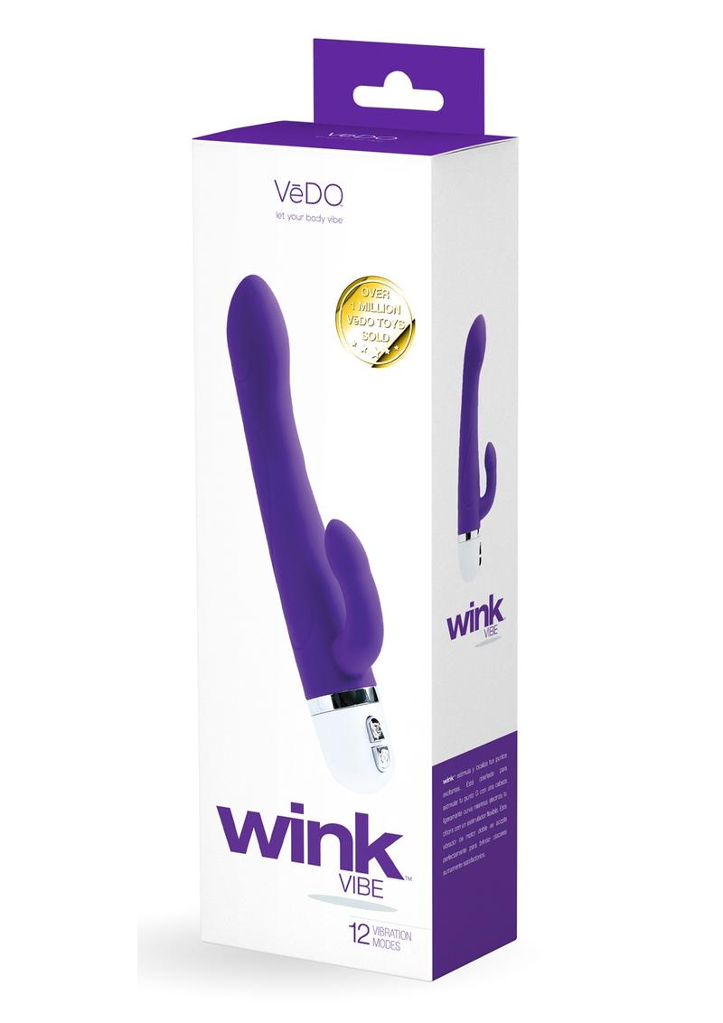 Vedo Wink Silicone Rabbit Vibrator - Into You - Blue/Indigo