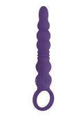 Vibrating Buttfuc Thrusting Rechargeable Silicone Anal Wand - Purple