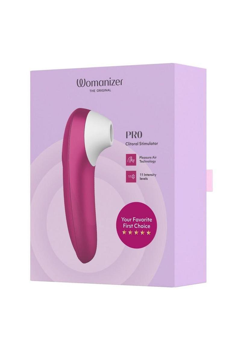 Womanizer Pleasure Air Pro Rechargeable Silicone Air Pulse Clitoral Vibrator - Vibrant - Pink