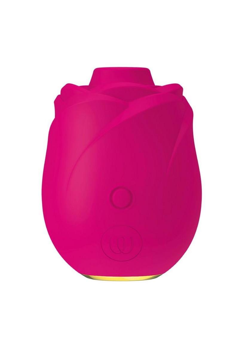 Womanizer Rose Rechargeable Silicone Air Pulse Clitoral Vibrator - Gold/Pink
