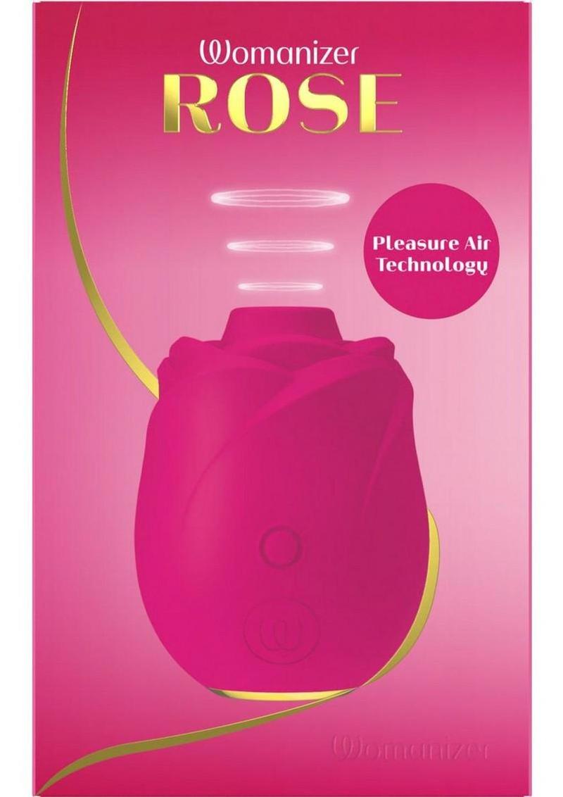 Womanizer Rose Rechargeable Silicone Air Pulse Clitoral Vibrator - Gold/Pink