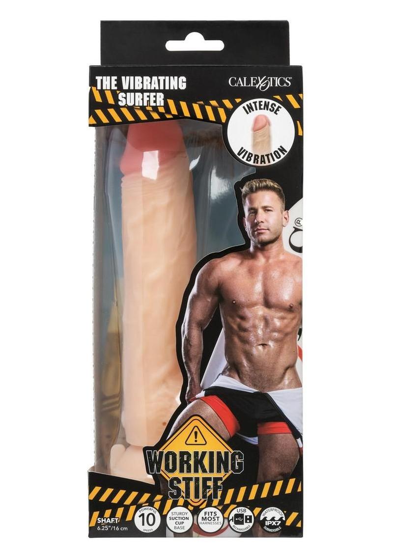 Working Stiff The Vibrating Surfer Rechargeable Vibrating Dildo - Vanilla