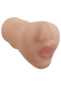 Xkin Crinso Hex Superhero Masturbator with Vibrating Bullet - Female Mouth - Caramel