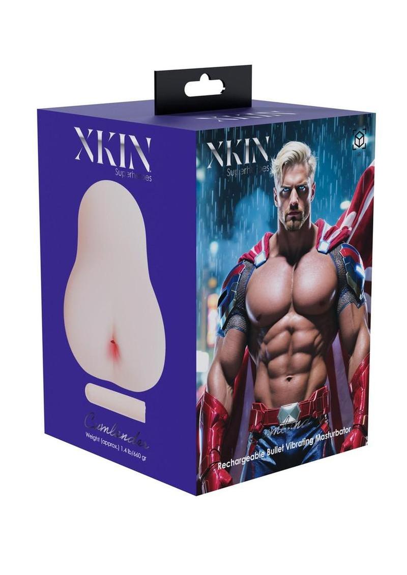 Xkin Cumlander Superhero Masturbator with Vibrating Bullet - Male Ass - Vanilla