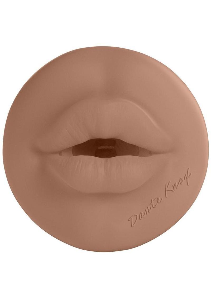 Xkin Dante Knox Rechargeable Vibrating Torch Masturbator - Male Mouth - Metallic