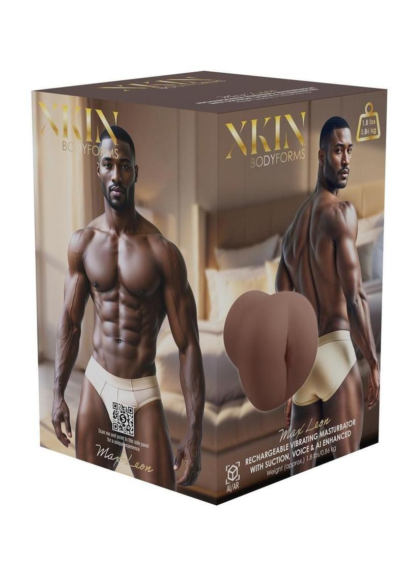 Xkin Max Leon Bodyforms Multifunction Rechargeable Voice Featured Masturbator - Male Ass - Chocolate