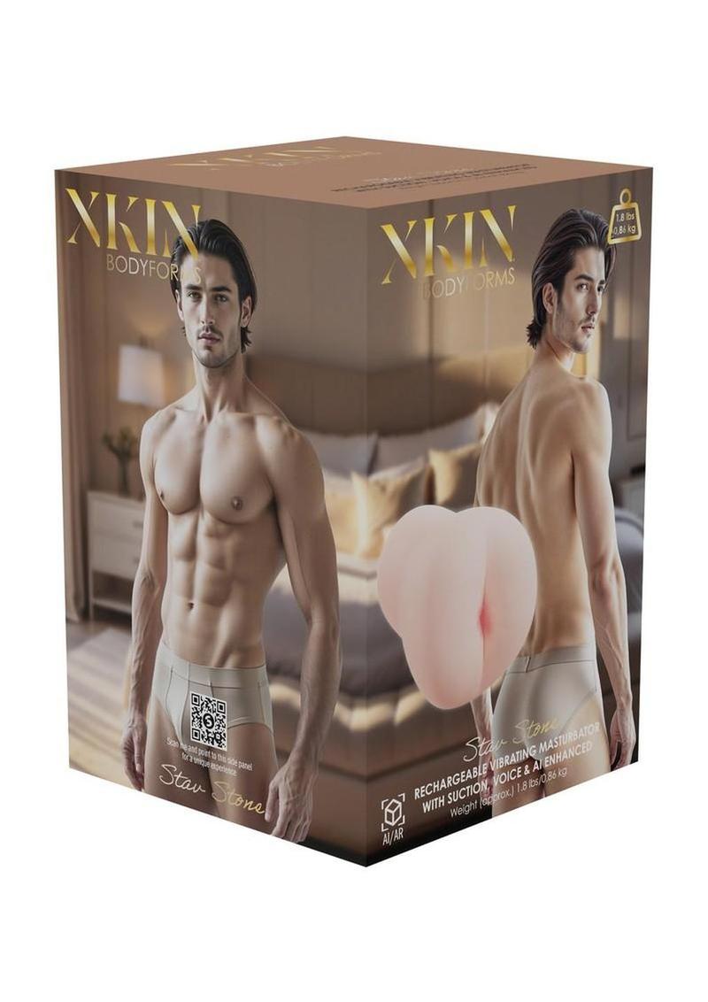Xkin Stav Stone Bodyforms Multifunction Rechargeable Voice Featured Masturbator - Male Ass - Vanilla
